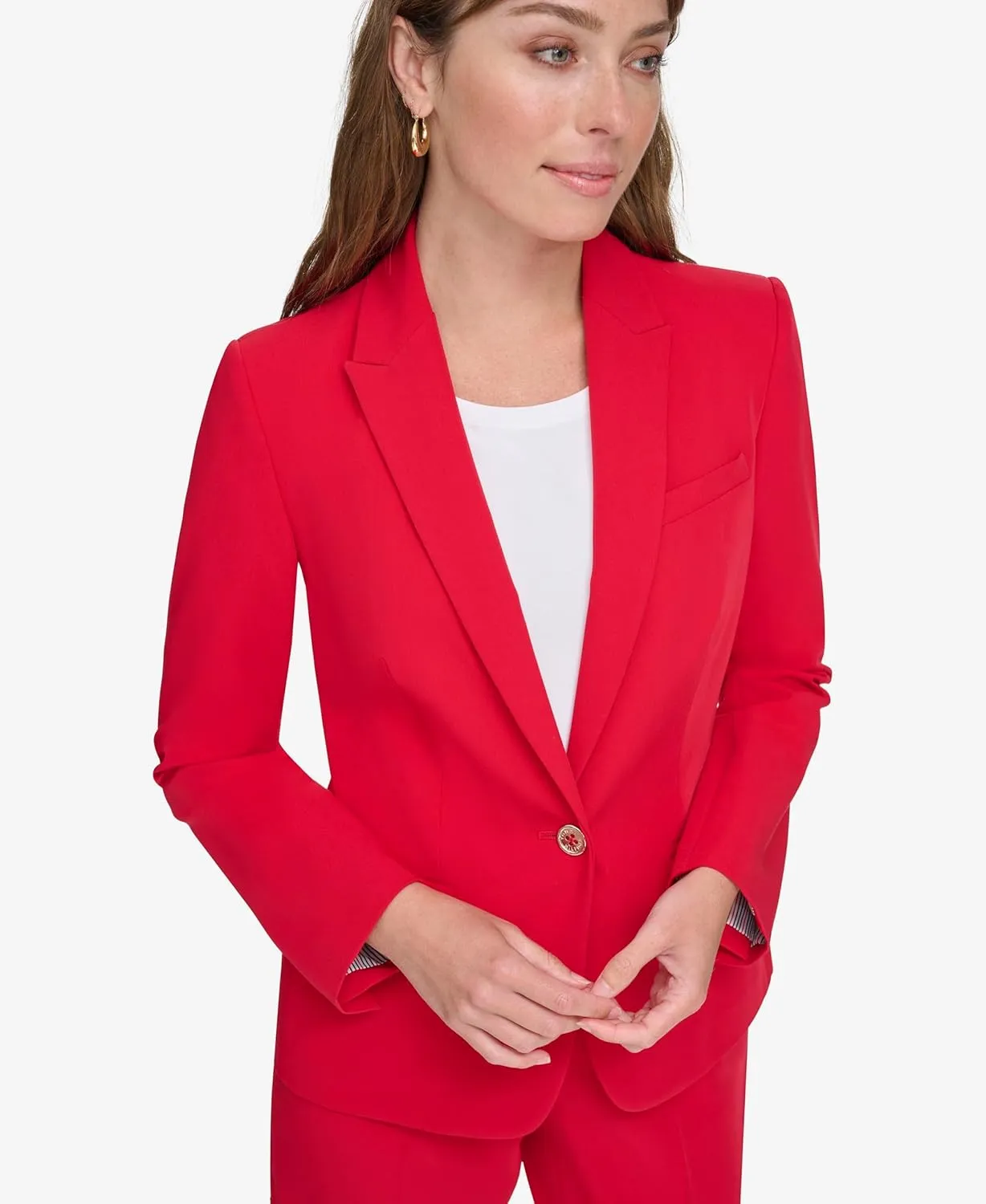 Tommy Hilfiger Women's Blazer  Business Jacket with Flattering Fit and Single-Button Closure