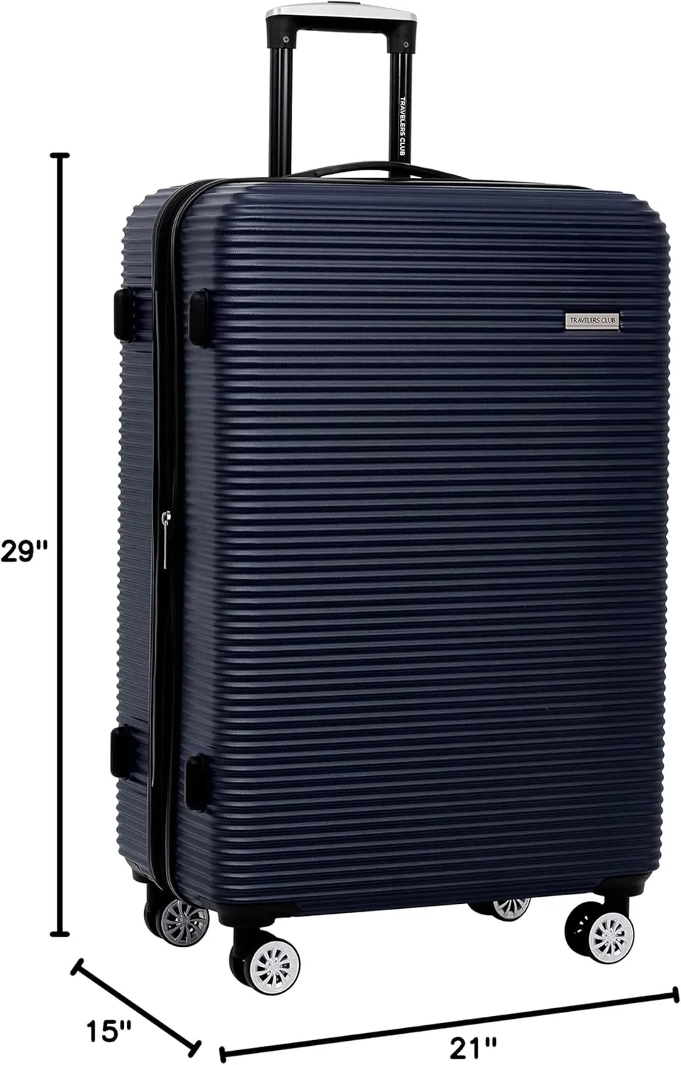 Travelers Club Riddock Luggage and Travel Accessories, Navy Blue, 14-Piece Set