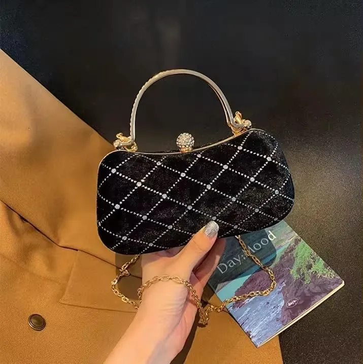 Trendy Evening Purse Velvet CLutch Purse Solid Evening Bag Clutch Purse For Women
