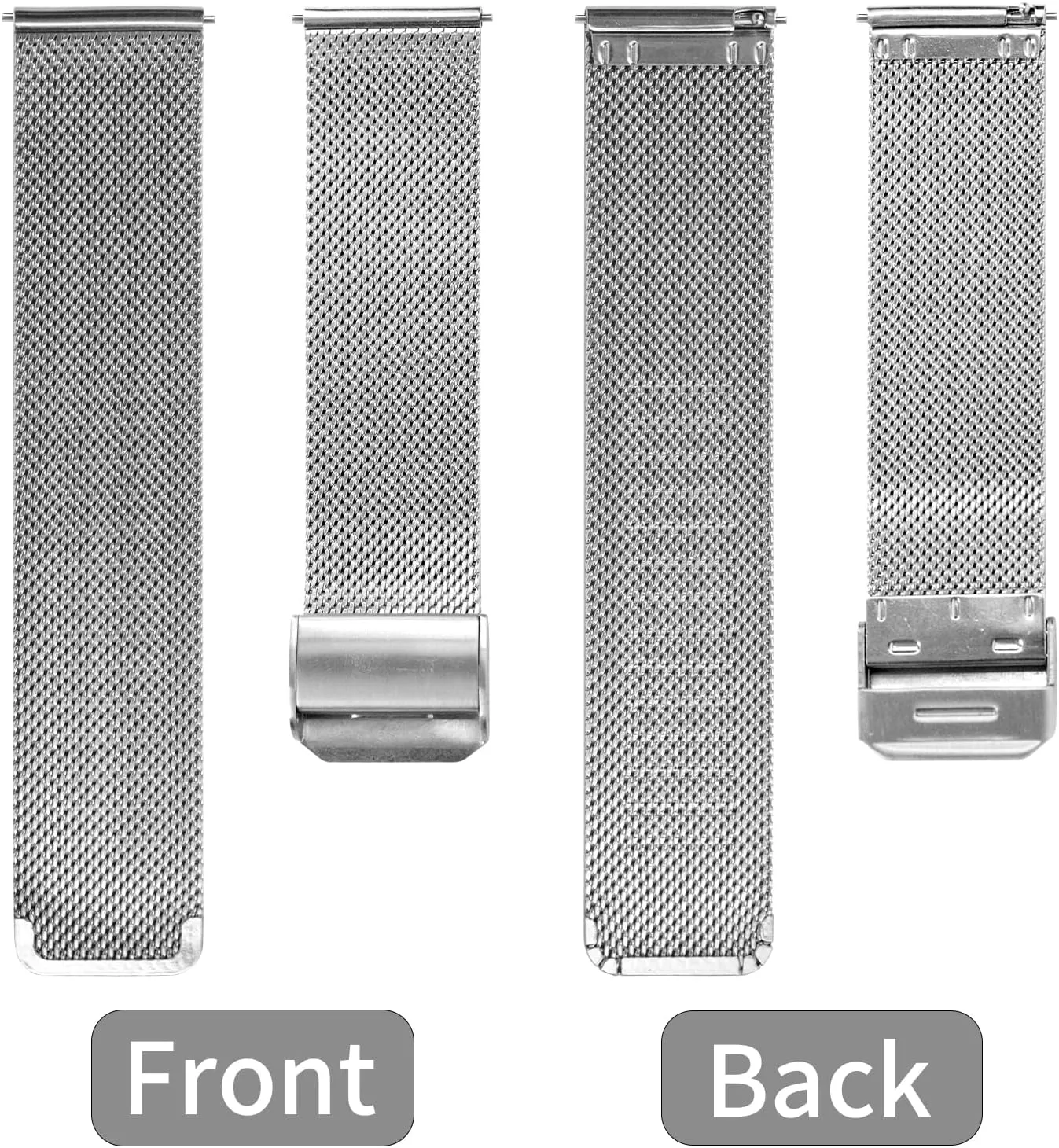 TStrap Mesh Watch Band Metal - Black Quick Release Watch Bands for Men Women - Stainless Steel Smart Watches Strap Bracelet Replacement - 10mm 12mm 14mm 16mm 18mm 20mm 22mm