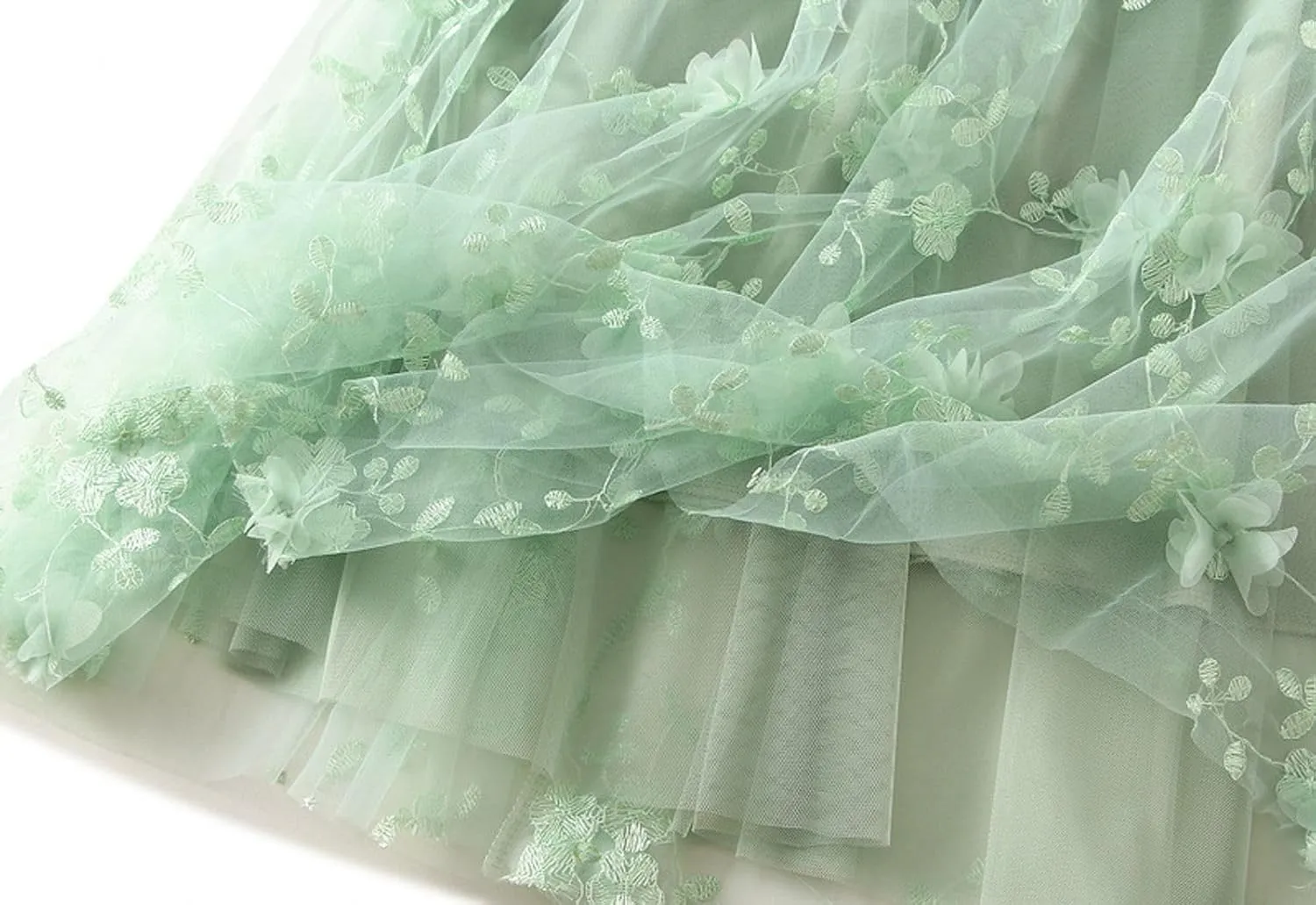 Tulle Skirts for Women 3D Floral Midi High Waist Skirt Cute Pleated A Line Layered Fairy Skirts 2025 Party Skirt