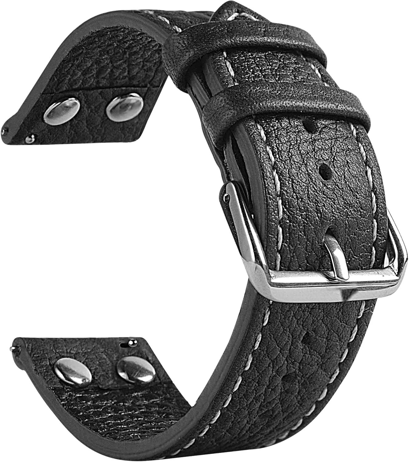 uEmoh Handmade Vintage Style Genuine Leather Cowhide Replacement Watch Strap (Men's & Women's) - 18mm 19mm 20mm 21mm 22mm 24mm