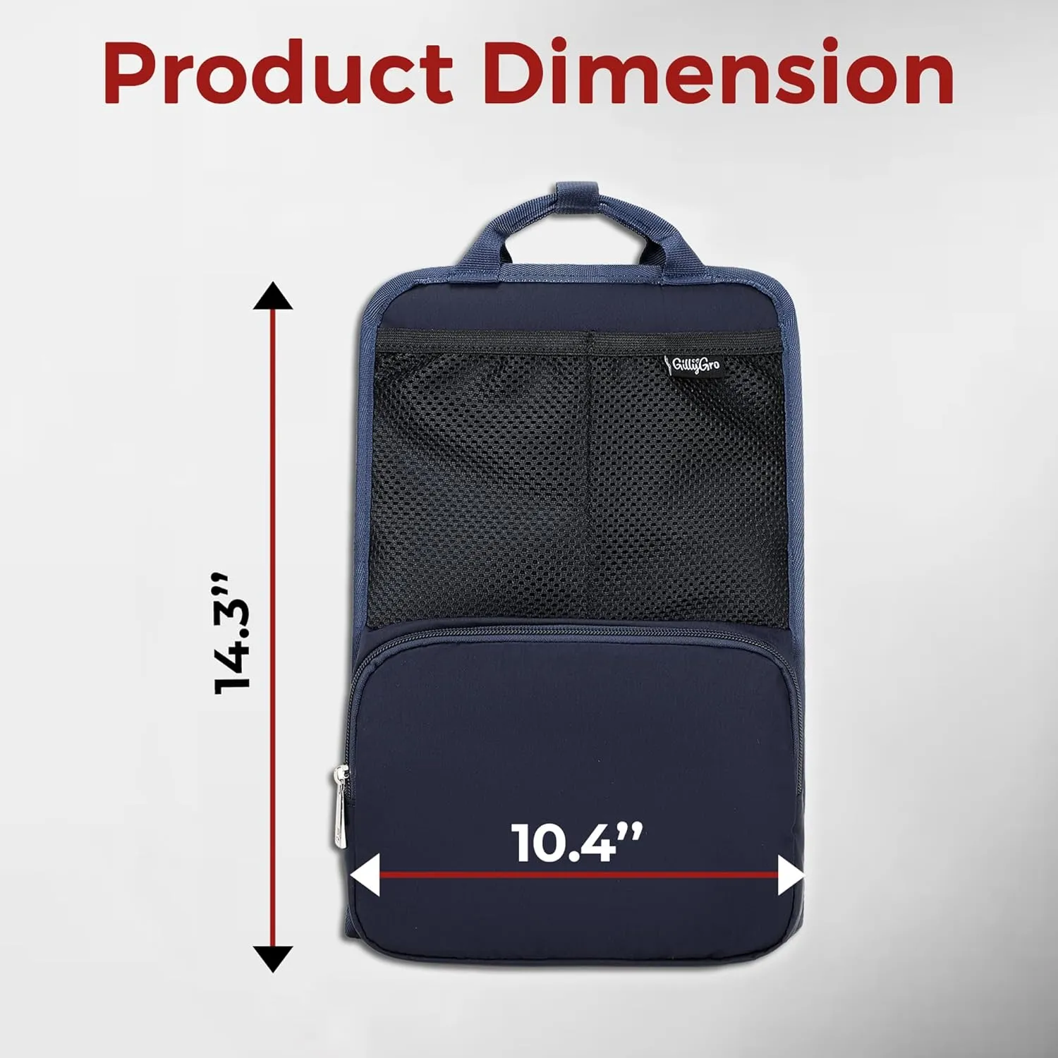 Unisex Foldable Vertical Backpack Organizer Insert for Tote Bag, Carry On, Picnic, Camping - 10 Pockets & Handle