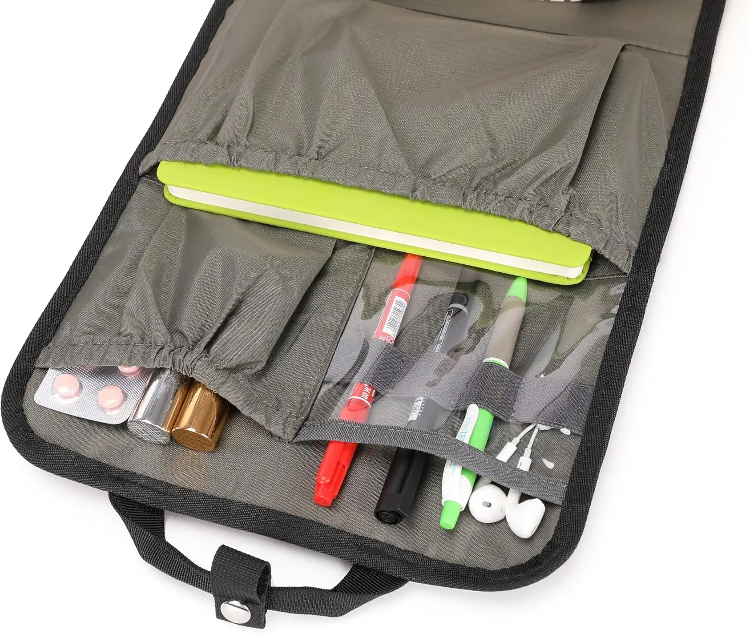 Unisex Foldable Vertical Backpack Organizer Insert for Tote Bag, Carry On, Picnic, Camping - 10 Pockets & Handle