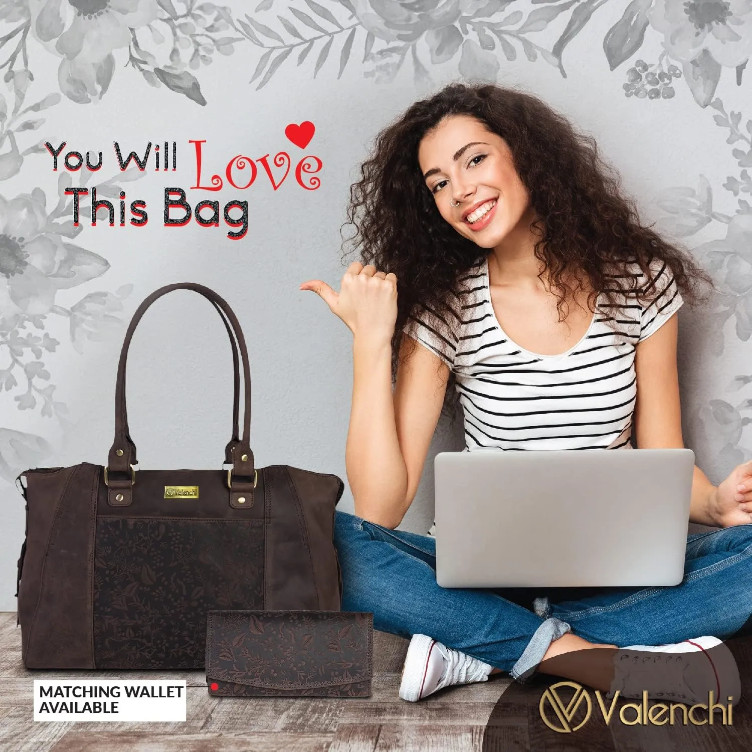 VALENCHI Genuine Leather Purse For Women - Real Leather Tote Bag For Women - Ladies Shoulder Bag For Work, Travel