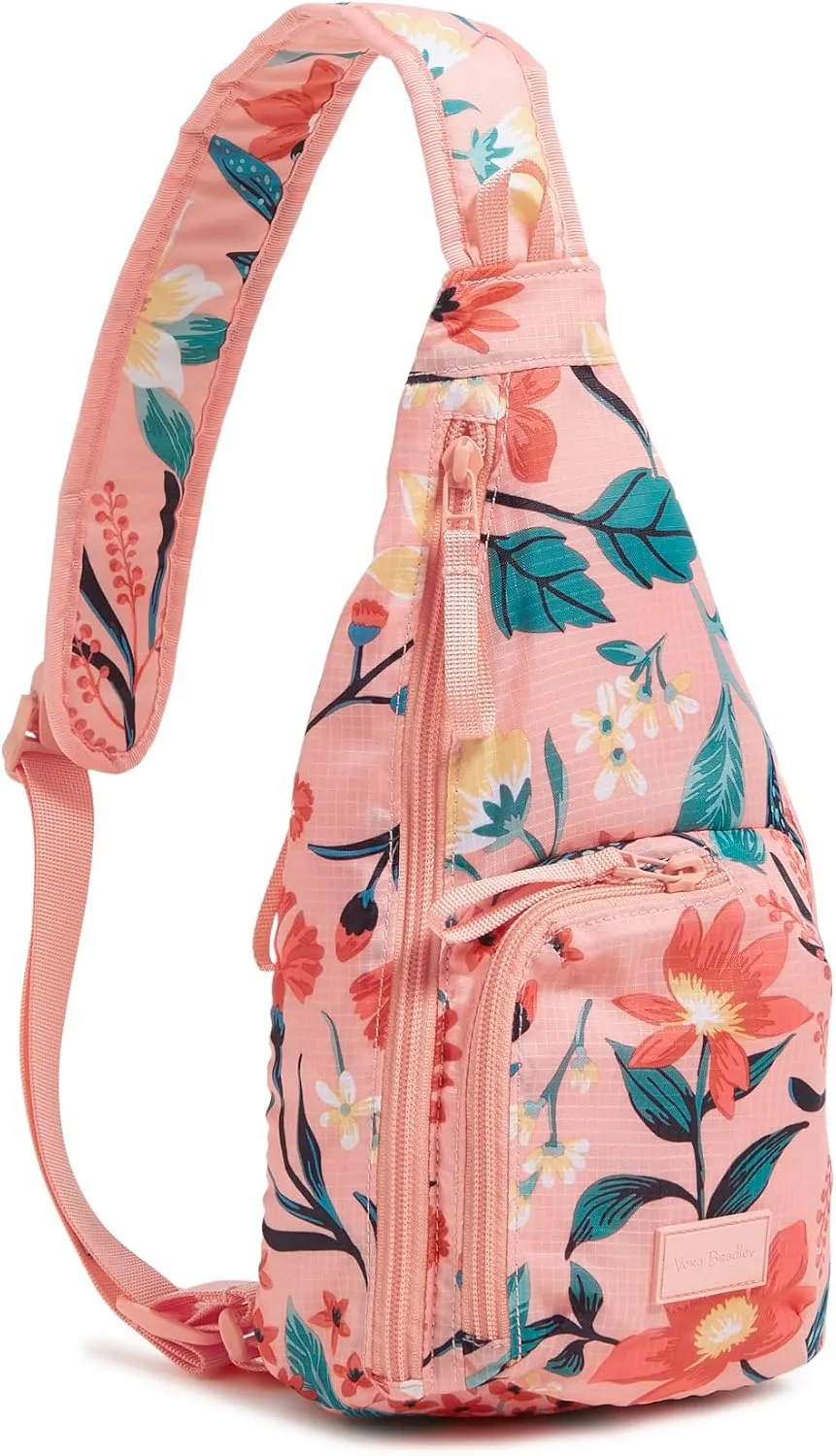 Vera Bradley Ripstop Mini Sling Backpack, Paradise Bright Coral