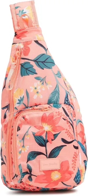 Vera Bradley Ripstop Mini Sling Backpack, Paradise Bright Coral