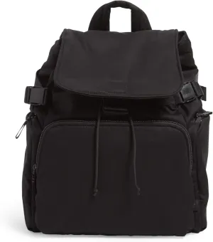 Vera Bradley Women's Cotton Utility Backpack, Black - Recycled Cotton, One Size