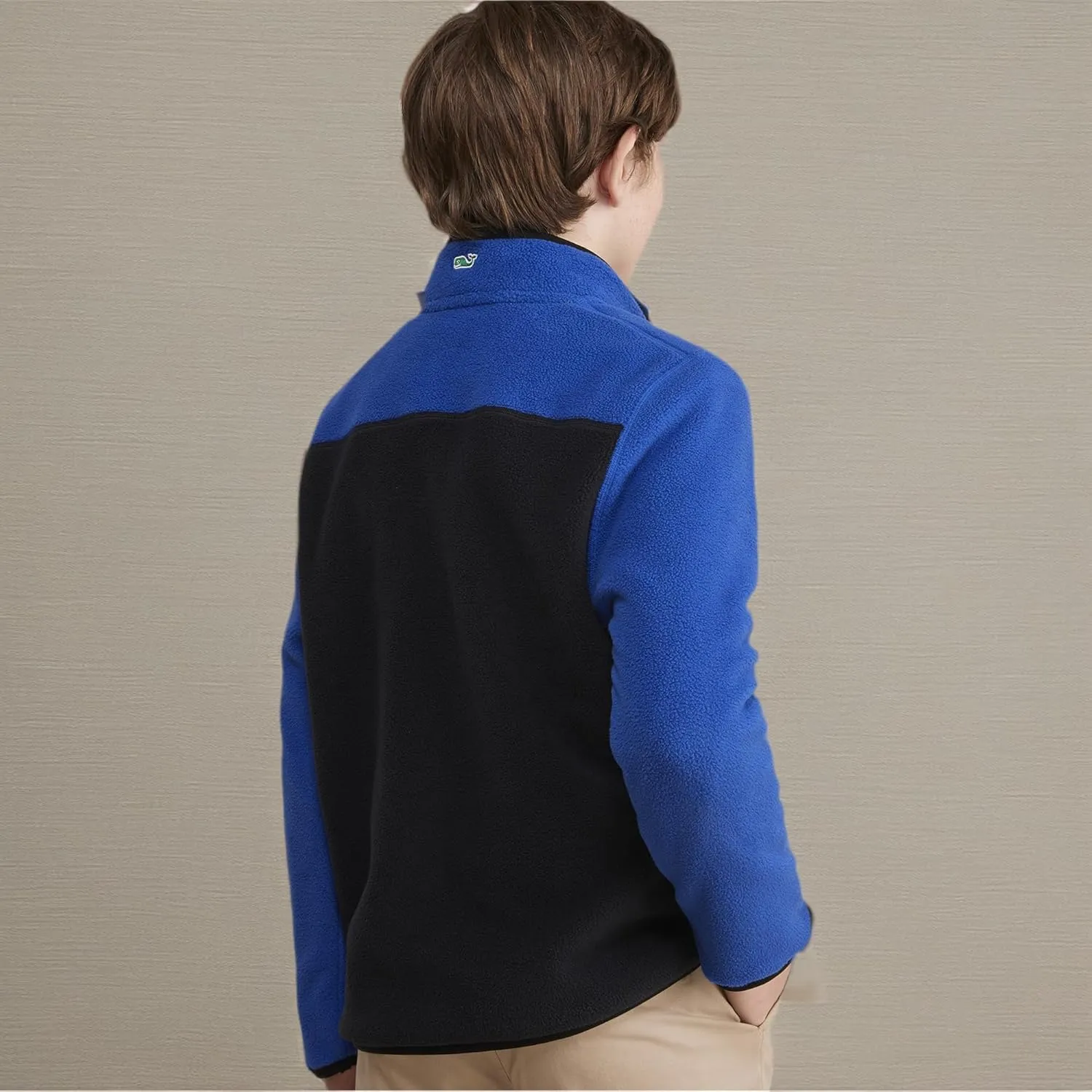 vineyard vines Boys' Color Blocked Harbor Fleece Quarter-snap
