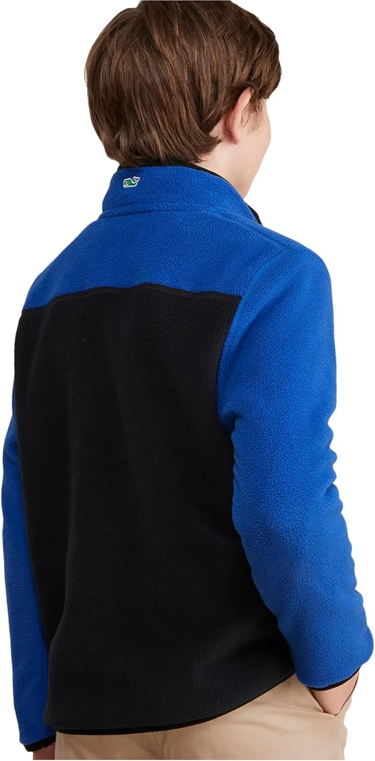 vineyard vines Boys' Color Blocked Harbor Fleece Quarter-snap