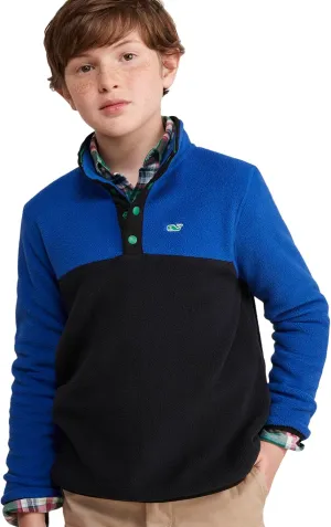 vineyard vines Boys' Color Blocked Harbor Fleece Quarter-snap