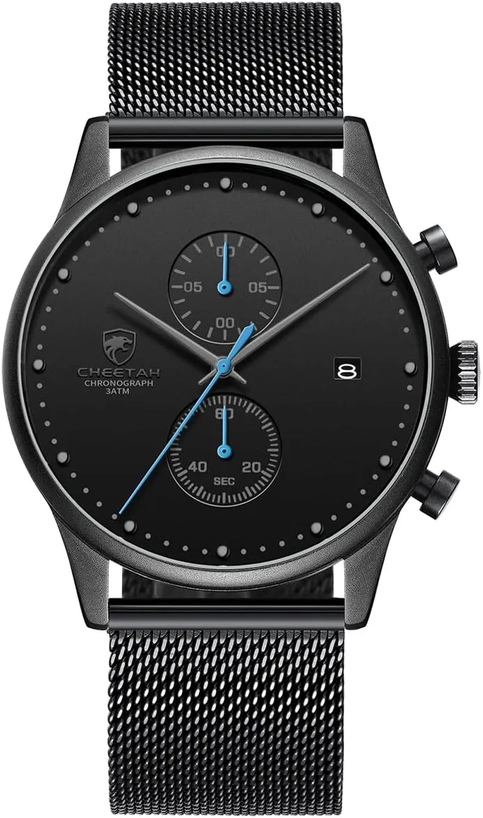Watches for Men Analog Quartz Waterproof, with Mesh Stainless Steel Band