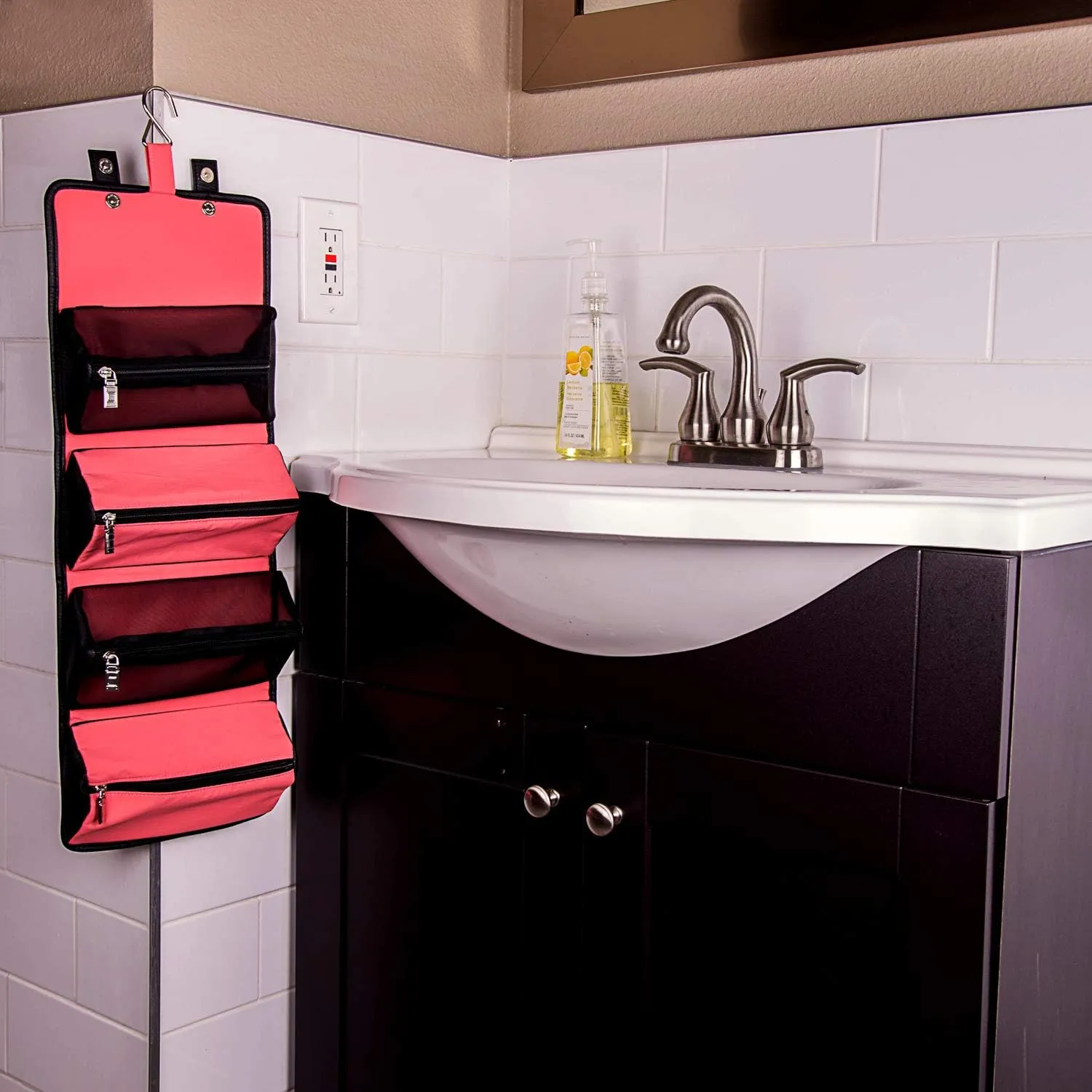 Water Resistant Hanging Toiletry Bag Travel Organizer Kit for Accessories, Shampoo, Toiletries