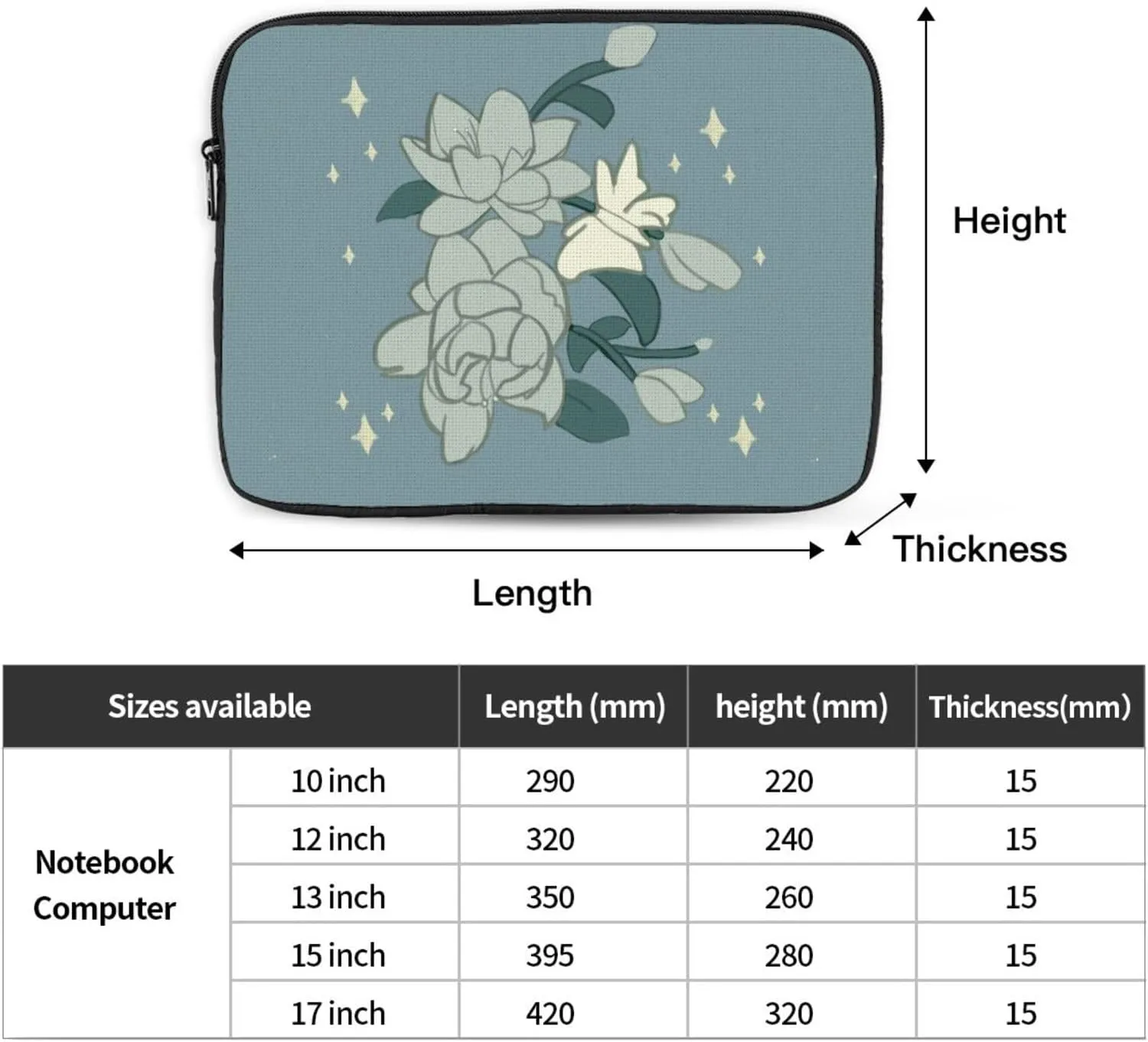 White Bauhinia Shockproof And Waterproof Computer Bag, Suitable For Business Trips Office