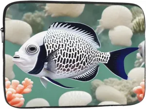 White Tropical Fish Shockproof And Waterproof Computer Bag, Suitable For Business Trips Office