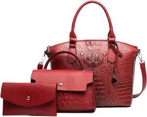 Women Handbags and Purses Set Tote Bags Satchel Bag Shoulder Bag Ladies Work Bag Small Crossbody Bag Wallet 3 PSC