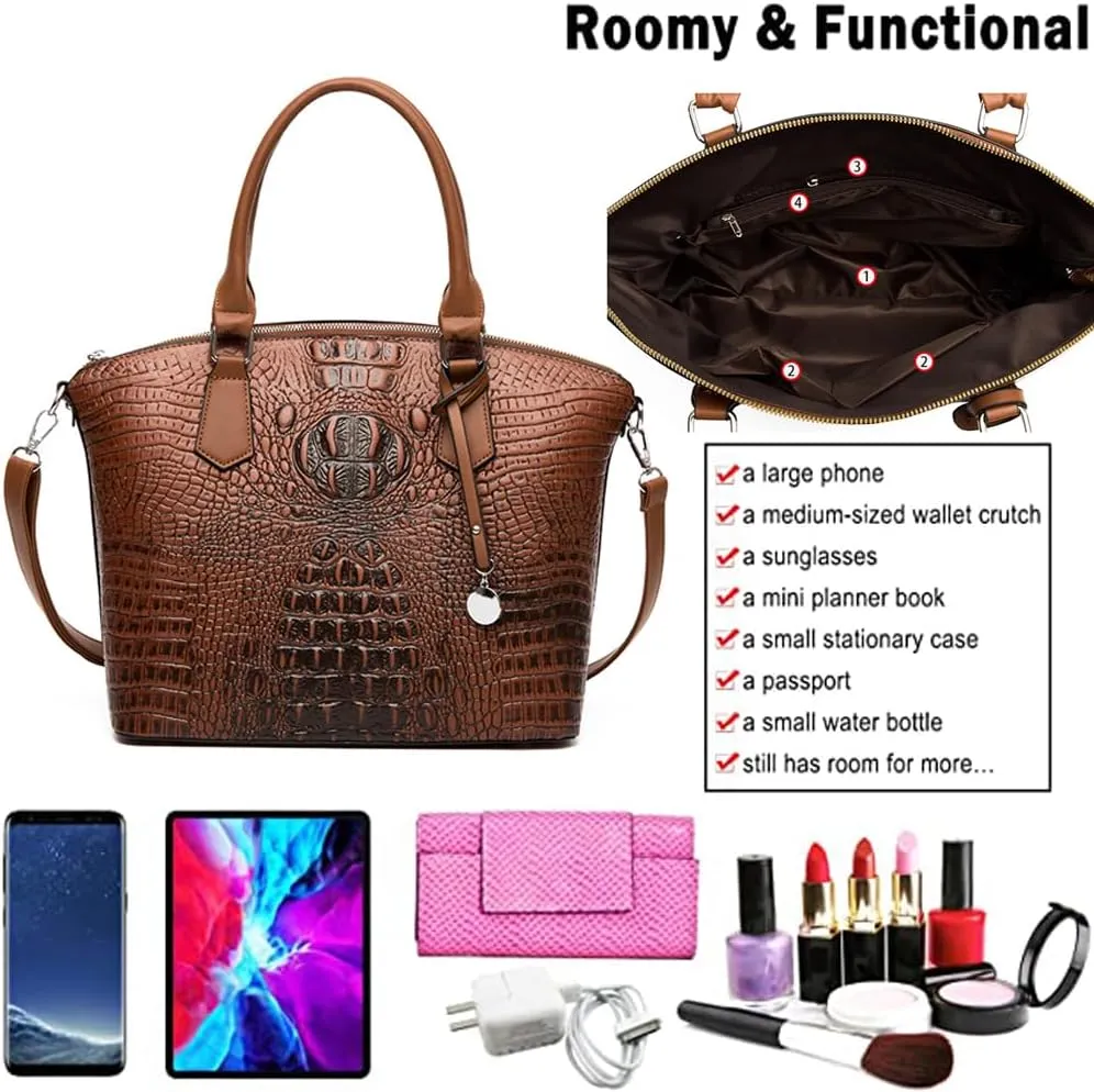 Women Handbags and Purses Set Tote Bags Satchel Bag Shoulder Bag Ladies Work Bag Small Crossbody Bag Wallet 3 PSC