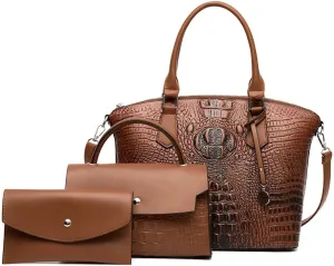 Women Handbags and Purses Set Tote Bags Satchel Bag Shoulder Bag Ladies Work Bag Small Crossbody Bag Wallet 3 PSC