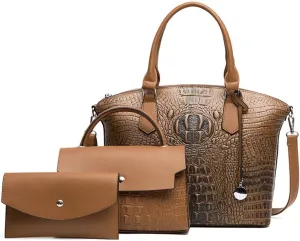 Women Handbags and Purses Set Tote Bags Satchel Bag Shoulder Bag Ladies Work Bag Small Crossbody Bag Wallet 3 PSC