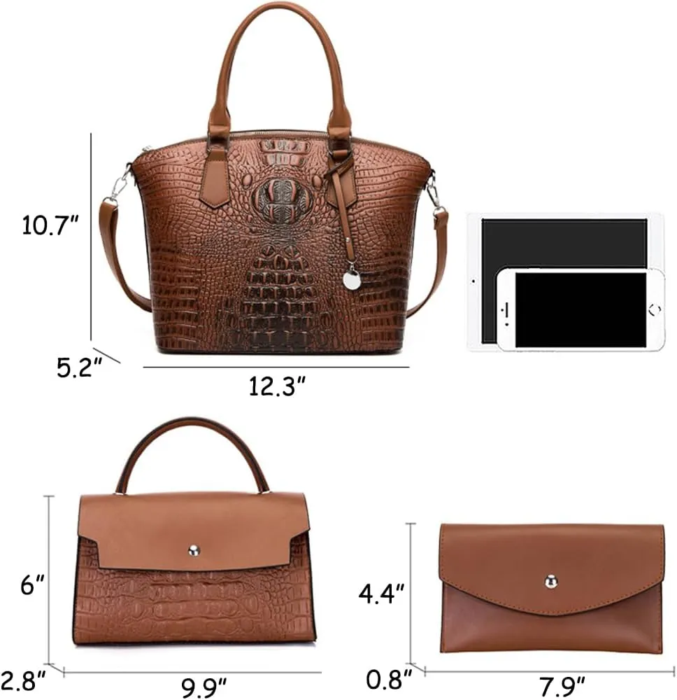 Women Handbags and Purses Set Tote Bags Satchel Bag Shoulder Bag Ladies Work Bag Small Crossbody Bag Wallet 3 PSC