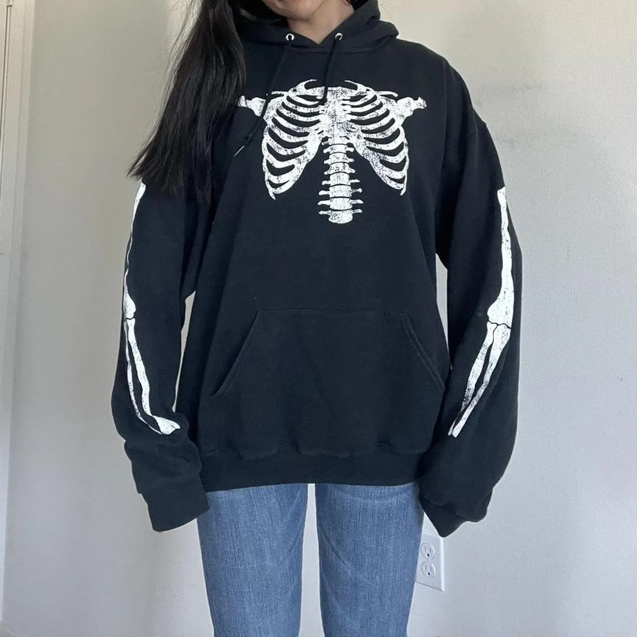 Women Men Y2k Hoodie Oversized Long Sleeve Pullover Sweatshirt Goth Grunge Aesthetic Hoodies Vintage Streetwear
