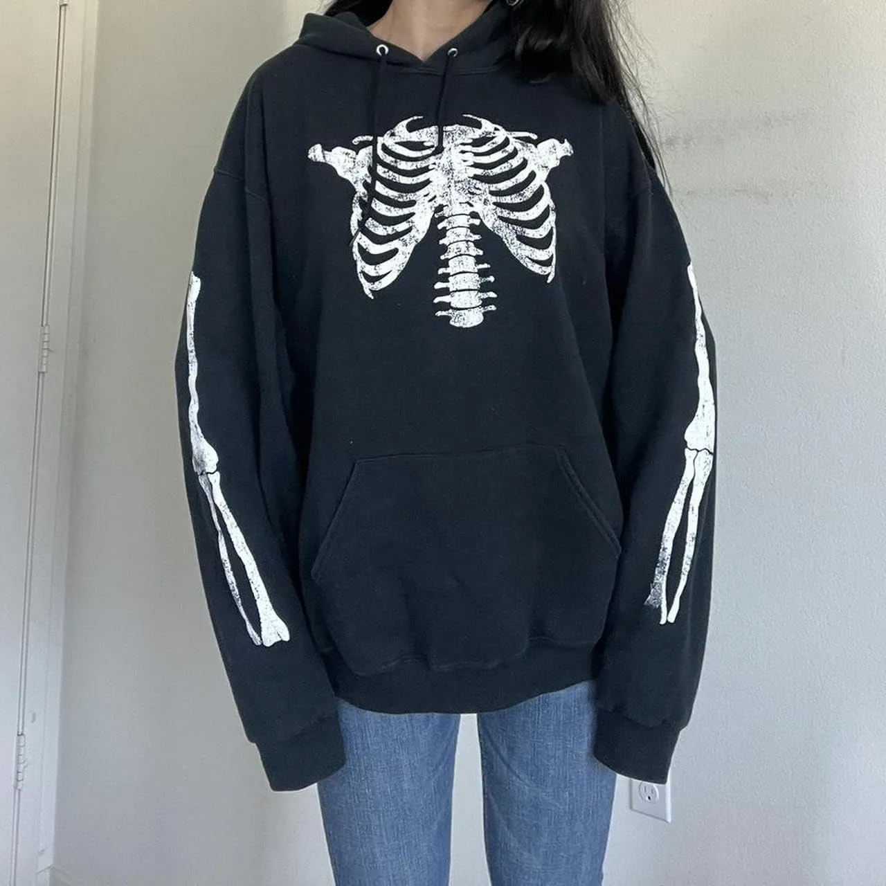 Women Men Y2k Hoodie Oversized Long Sleeve Pullover Sweatshirt Goth Grunge Aesthetic Hoodies Vintage Streetwear