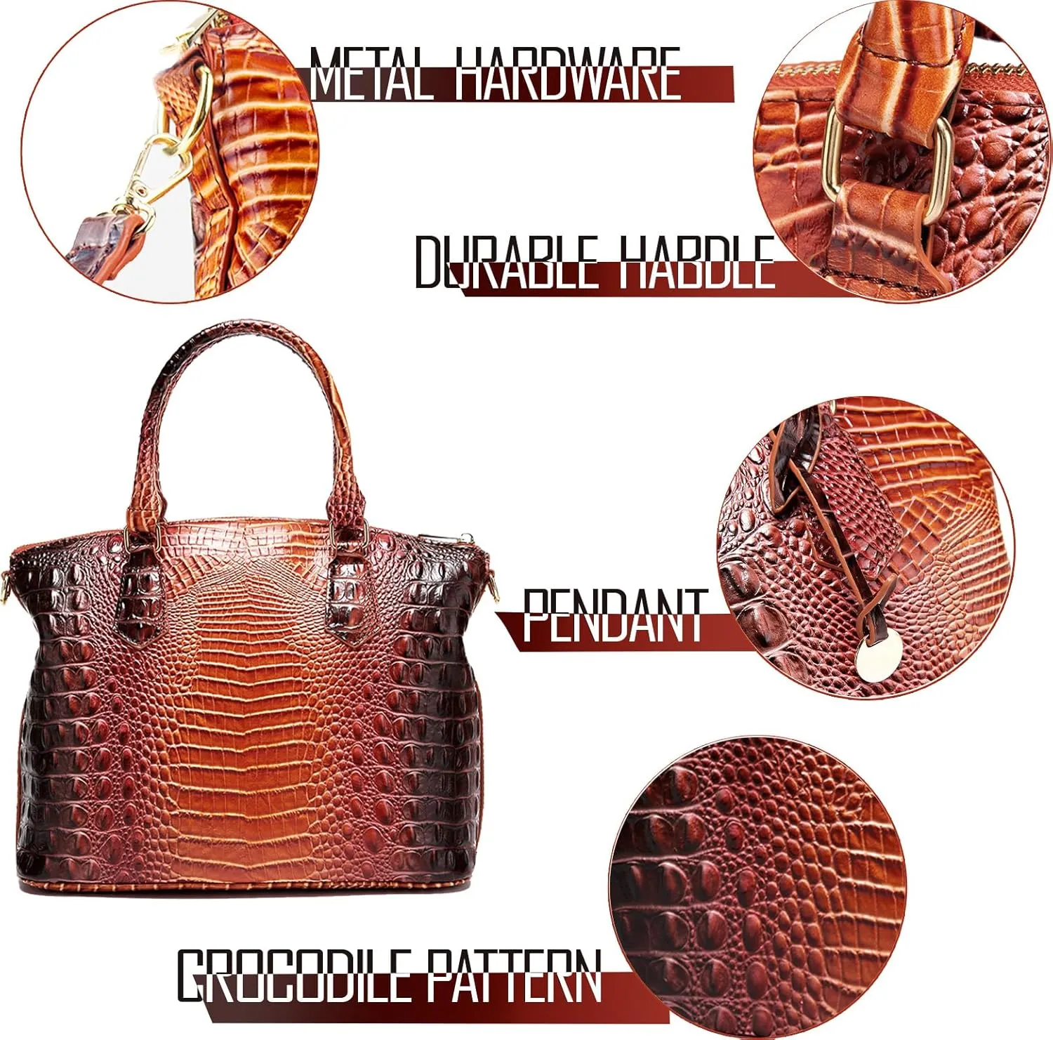 Women Purse Satchel Bag Long Crossbody Classy Tote Bag Top Handle Vegan Leather Ladies Handbags Embossed Pattern