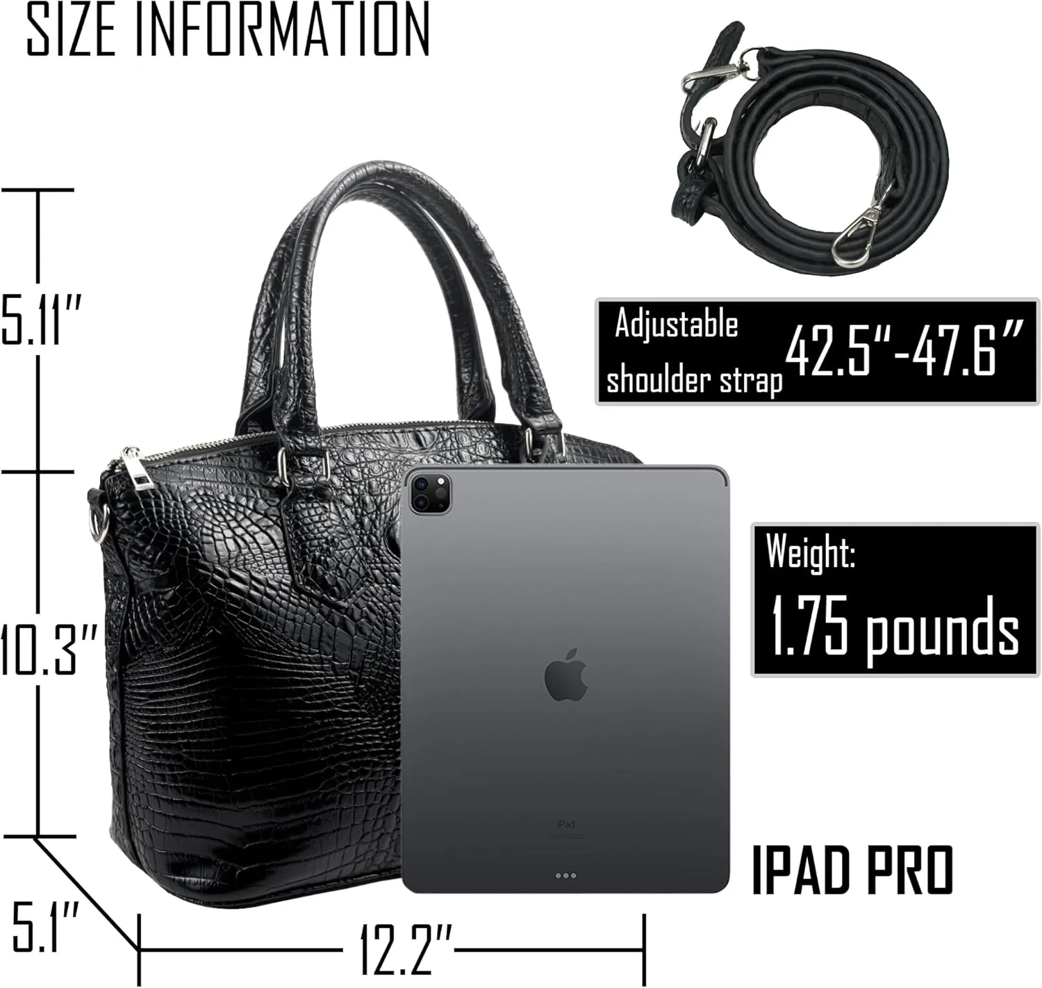 Women Purse Satchel Bag Long Crossbody Classy Tote Bag Top Handle Vegan Leather Ladies Handbags Embossed Pattern