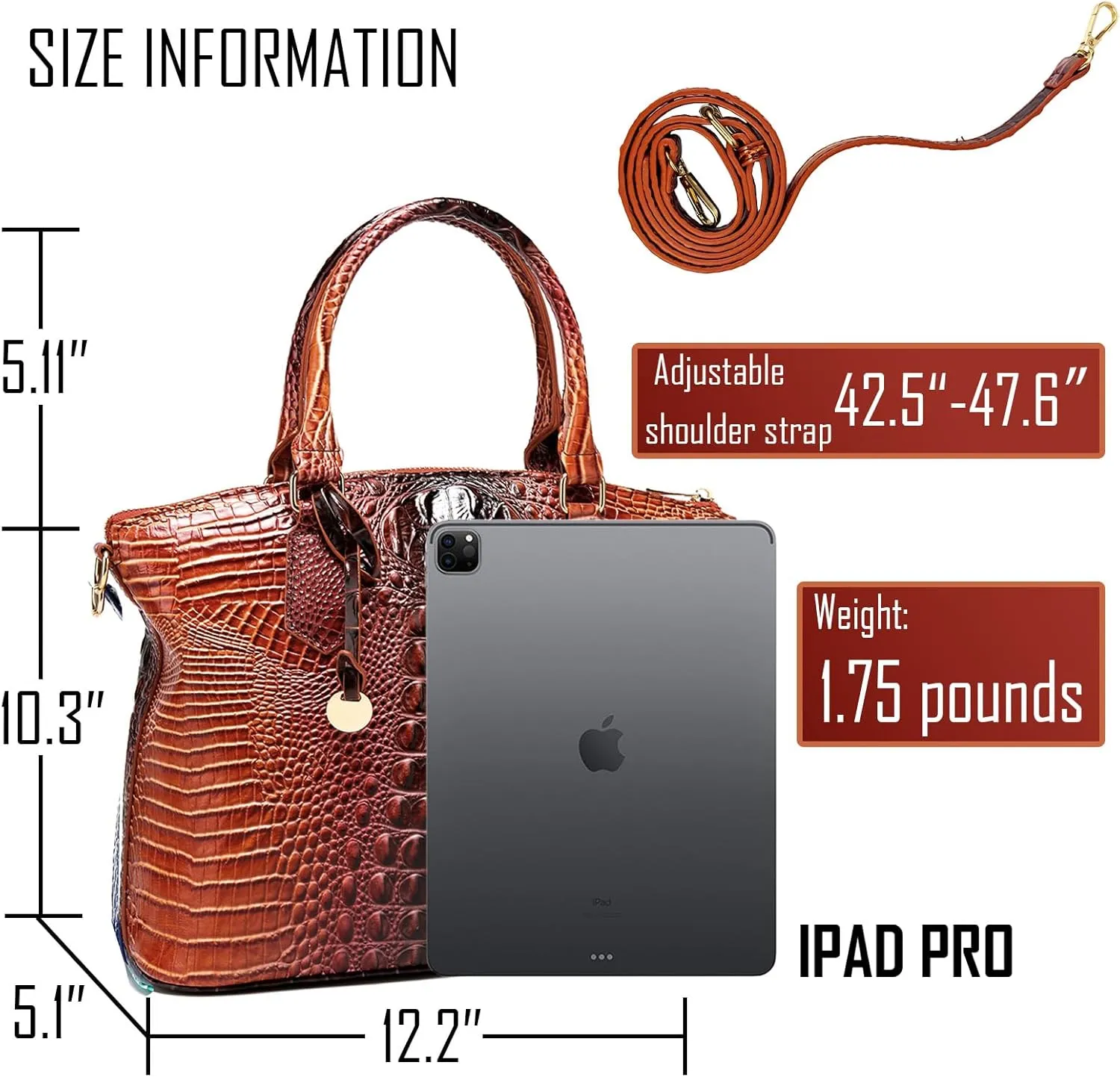 Women Purse Satchel Bag Long Crossbody Classy Tote Bag Top Handle Vegan Leather Ladies Handbags Embossed Pattern