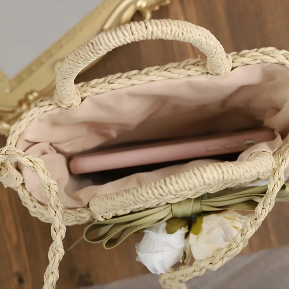Women Straw Hobo Bag Small Shoulder Bag Summer Beach Rattan Handbag Small Tote Clutch Bag for Vacation