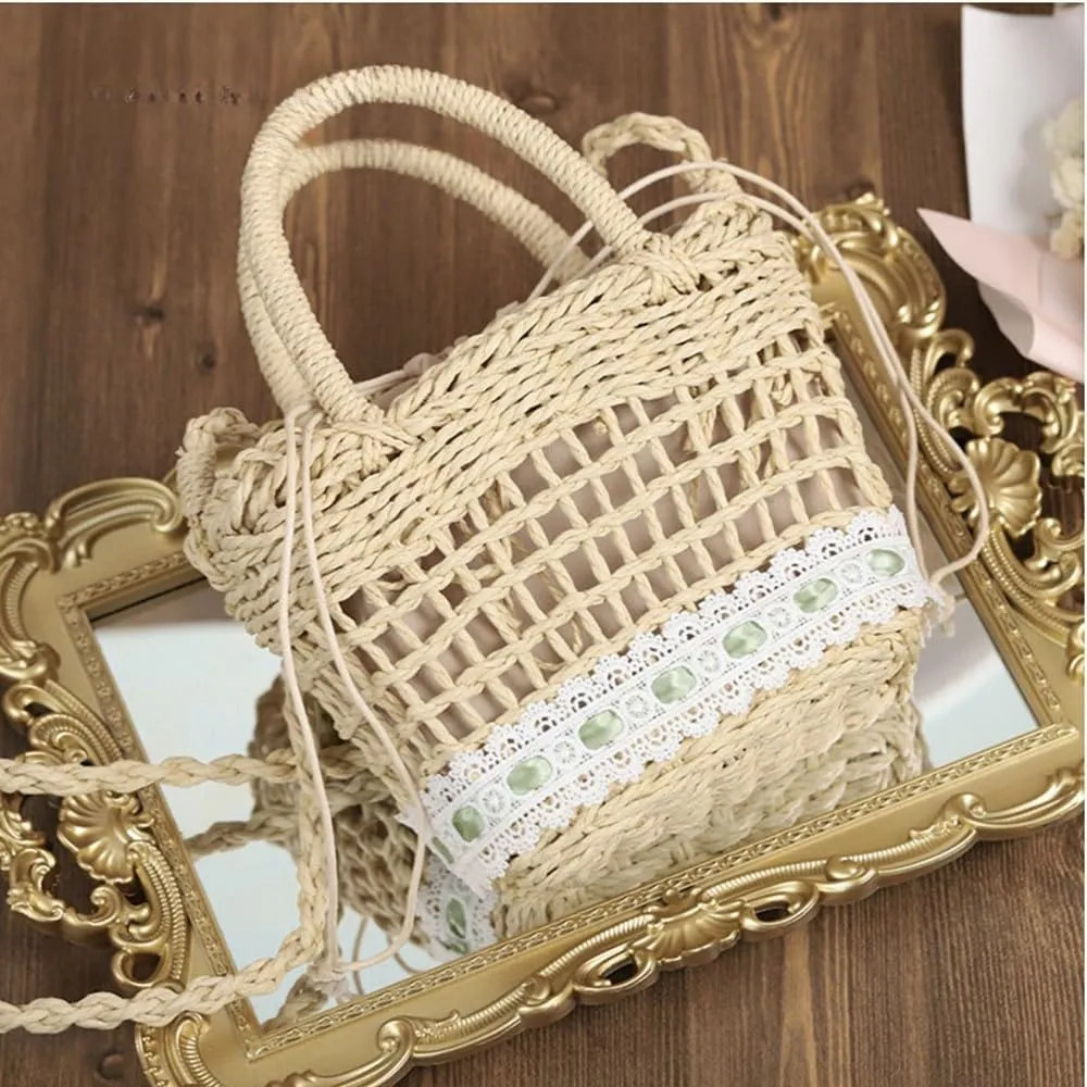 Women Straw Hobo Bag Small Shoulder Bag Summer Beach Rattan Handbag Small Tote Clutch Bag for Vacation