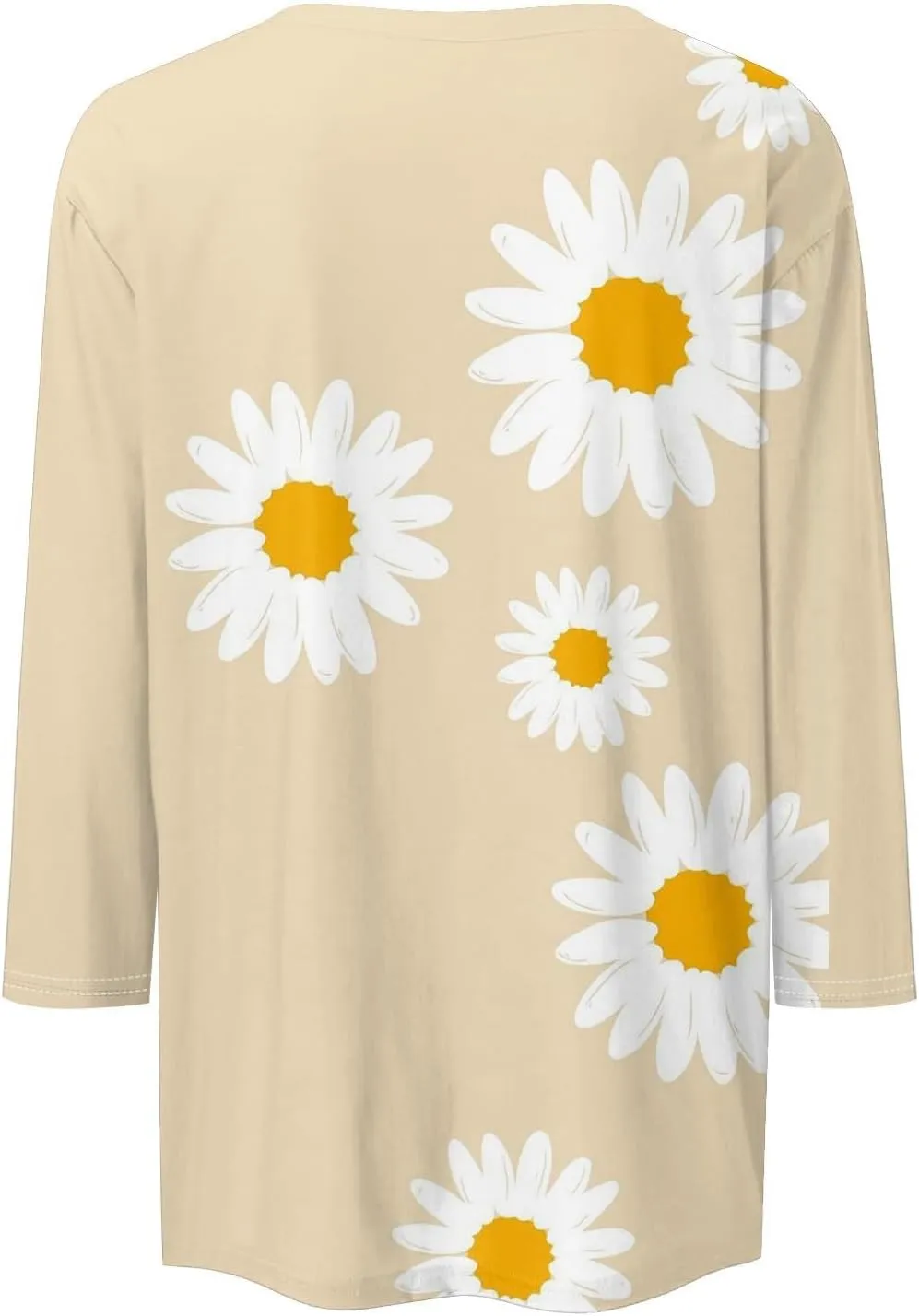 Womens 3/4 Length Sleeve Summer Shirts Floral Boho Blouses Tshirts Trendy Dressy Casual Tops Vacation 2024 Clothing