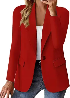 Womens Business Casual Blazer Summer Cardigan Lapel Button Down Solid Suit Jacket with Lined Office Work Clothes 2025