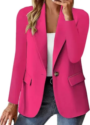 Womens Business Casual Blazer Summer Cardigan Lapel Button Down Solid Suit Jacket with Lined Office Work Clothes 2025