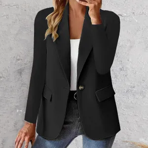 Womens Business Casual Blazer Summer Cardigan Lapel Button Down Solid Suit Jacket with Lined Office Work Clothes 2025