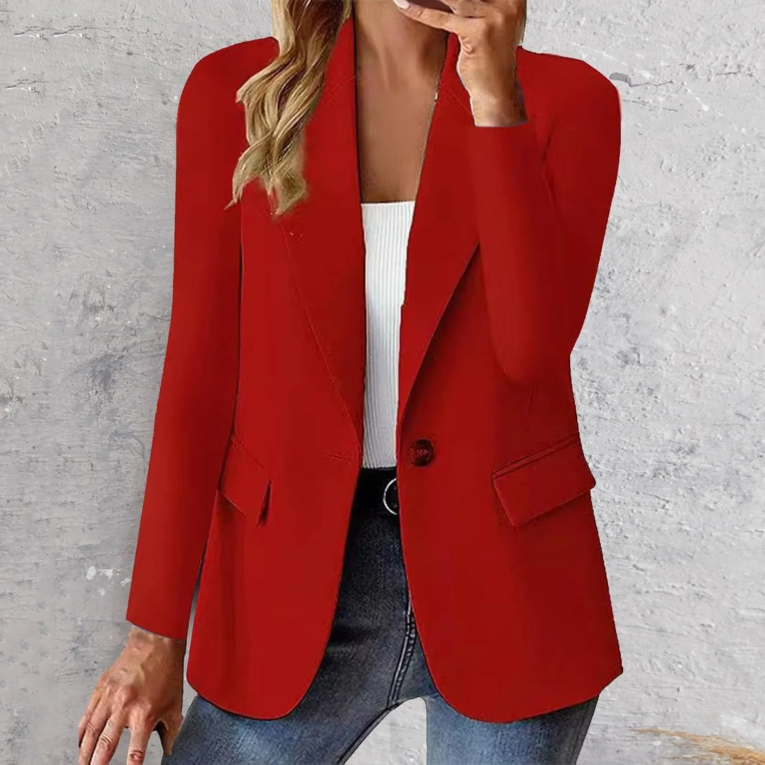 Womens Business Casual Blazer Summer Cardigan Lapel Button Down Solid Suit Jacket with Lined Office Work Clothes 2025