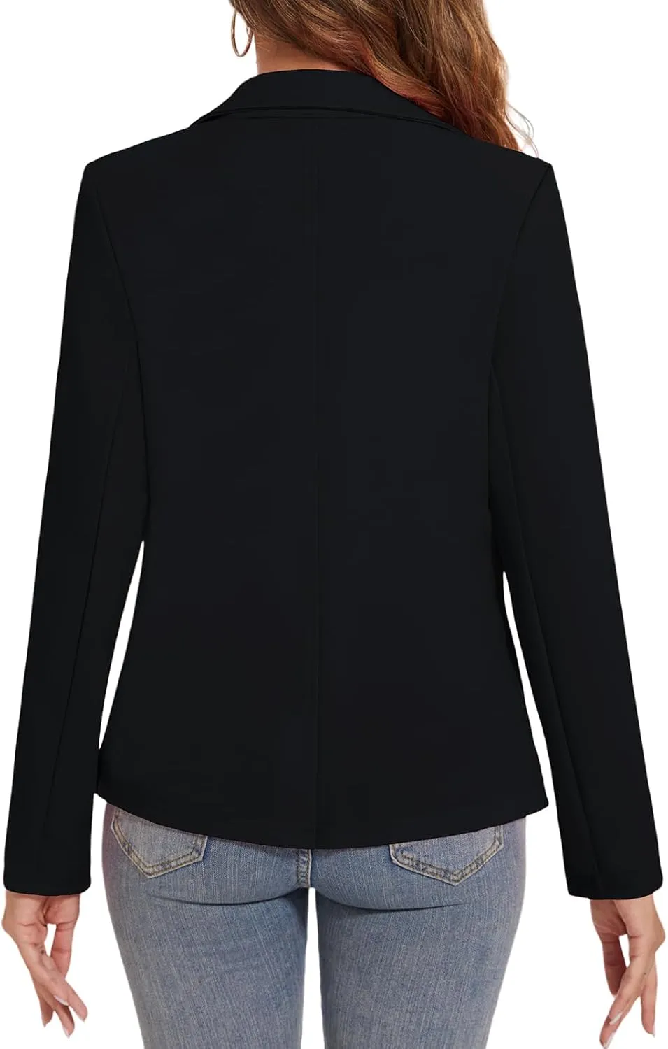Women's Button Front Blazer Jackets Long Sleeve Lapel Business Casual Office Work Lightweight Blazers with Pocket