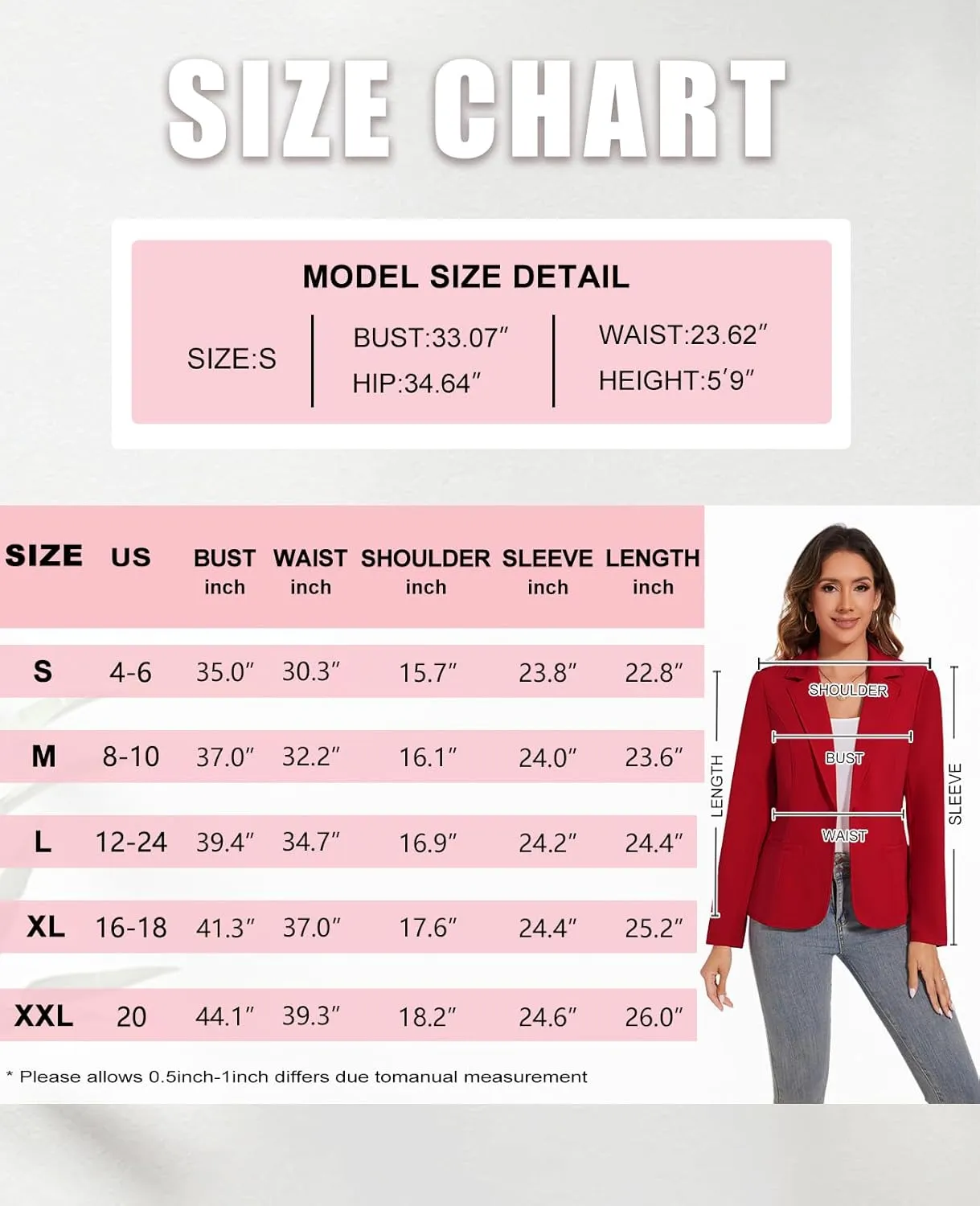 Women's Button Front Blazer Jackets Long Sleeve Lapel Business Casual Office Work Lightweight Blazers with Pocket