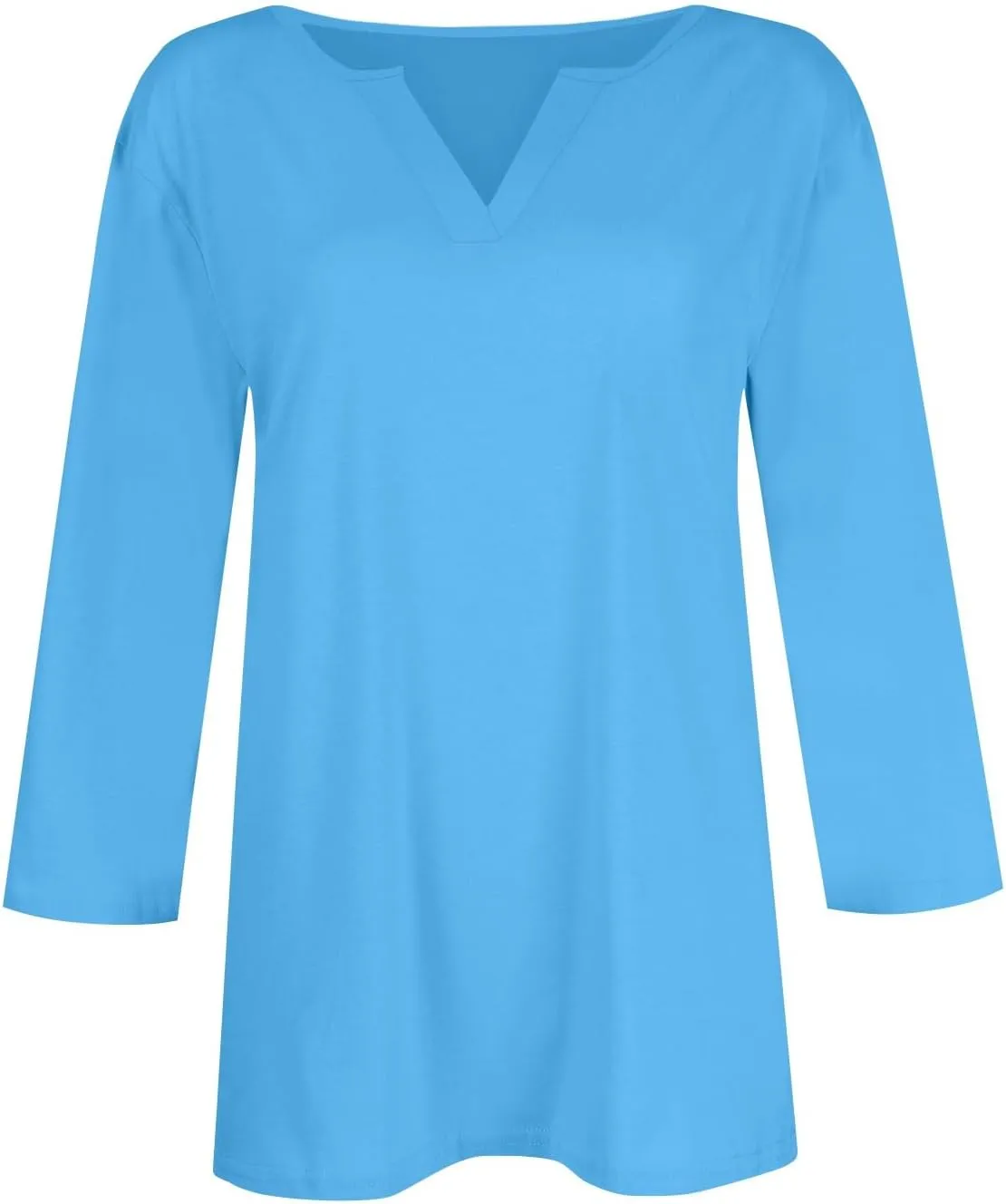 Women's Casual 3/4 Sleeve Loose Tunic Tops Lightweight Summer Blouses