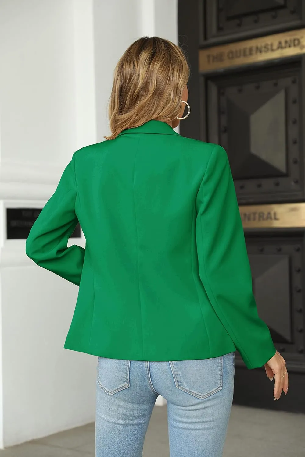 Womens Casual Blazers Long Sleeve Lapel Button Slim Work Office Blazer Jacket