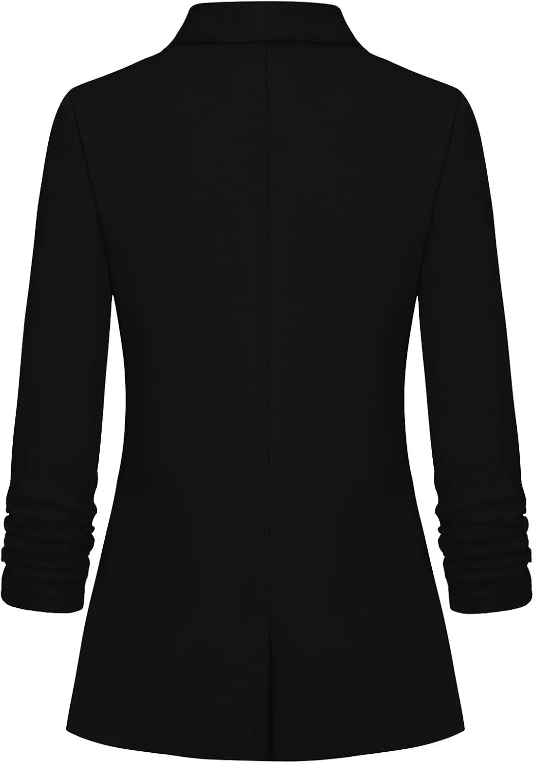Women's Casual Open Front Blazers Shawl Lapel Ruched 3/4 Sleeve Office Lightweight Blazer Jackets with Pockets