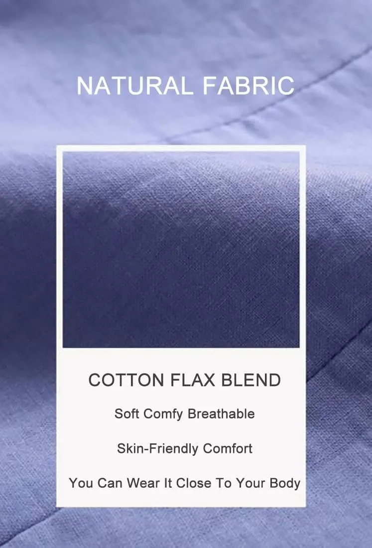 Womens Casual Solid Cotton Linen 3/4 Sleeve Short OL Work Blazer Jacket Coat Pocket with Flip Cover