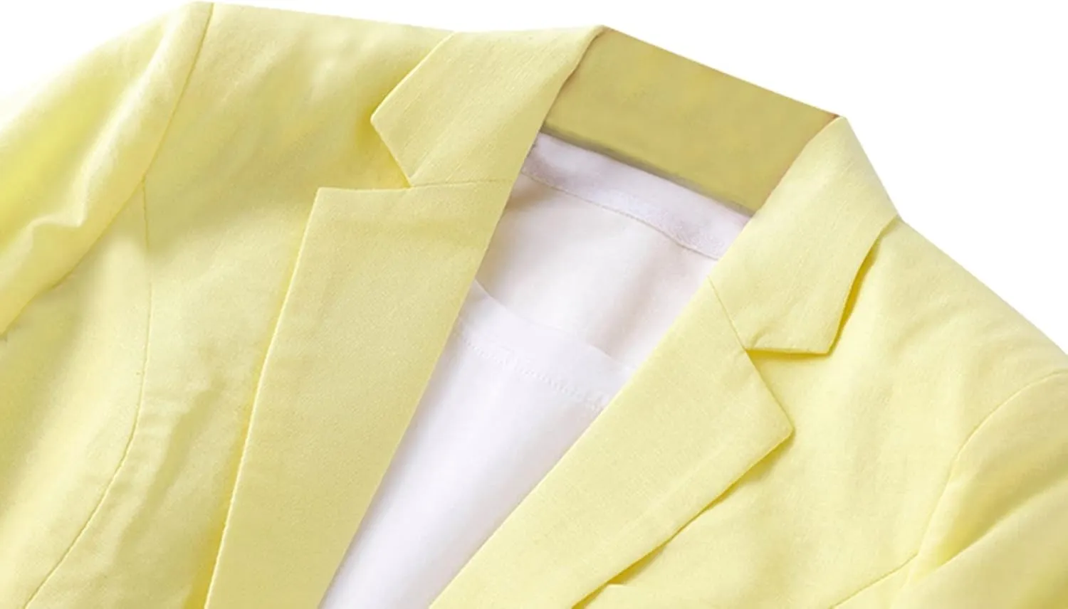 Womens Casual Solid Cotton Linen 3/4 Sleeve Short OL Work Blazer Jacket Coat Pocket with Flip Cover