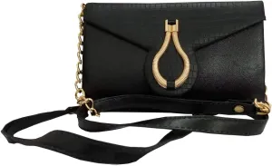 Women's Cross-body Purse, Clutch, PU Leather Shoulder Bag, Metal Zip, Chain Strap