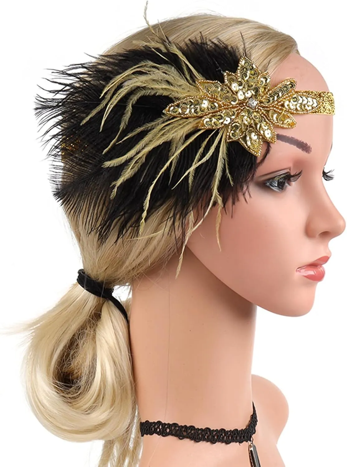 Women's Fascinator Feather Flapper Headband Tea Party Hair Clip Bridal Hairband Hat Cocktail Wedding
