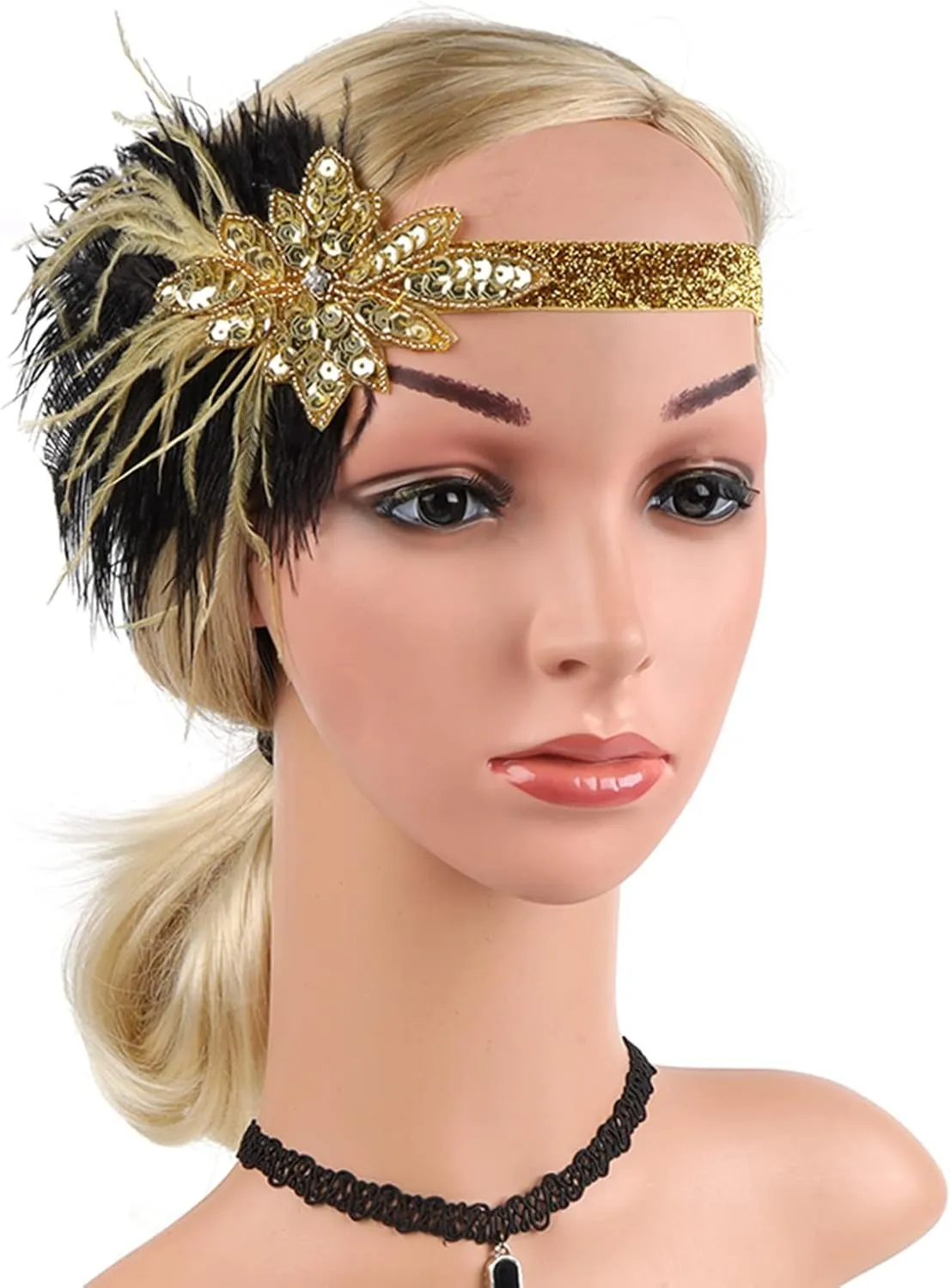 Women's Fascinator Feather Flapper Headband Tea Party Hair Clip Bridal Hairband Hat Cocktail Wedding