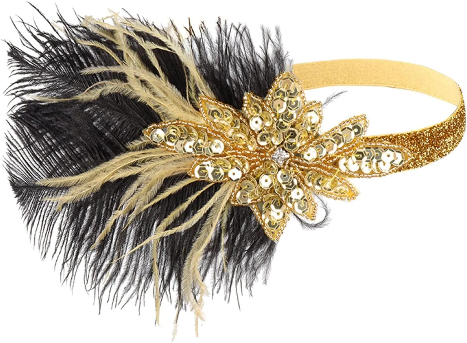 Women's Fascinator Feather Flapper Headband Tea Party Hair Clip Bridal Hairband Hat Cocktail Wedding