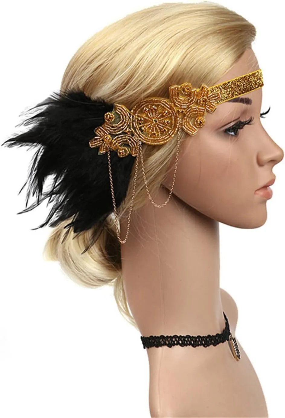 Women's Fascinators, Feathers Tea Party Hat,Headband with Hair Clip Cocktail Headwear