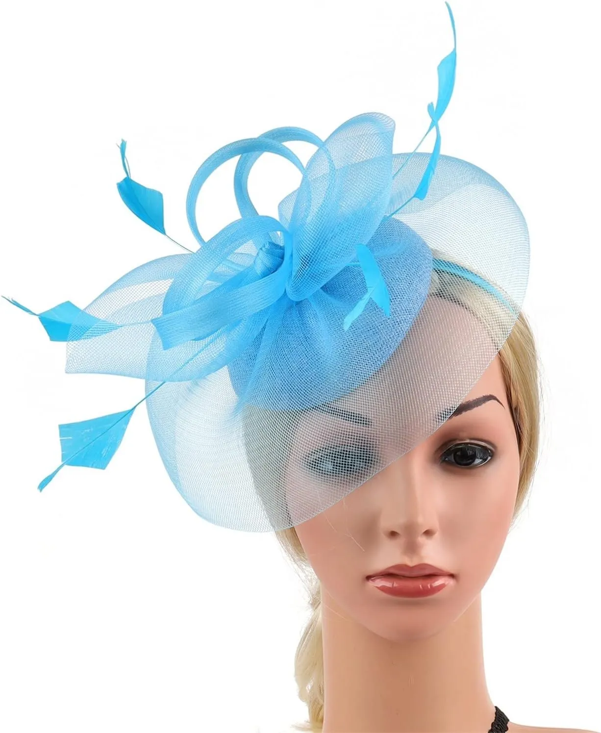 Women's Fascinators Tea Party Mesh Ribbons Feathers Headband and a Clip for Girls and Women
