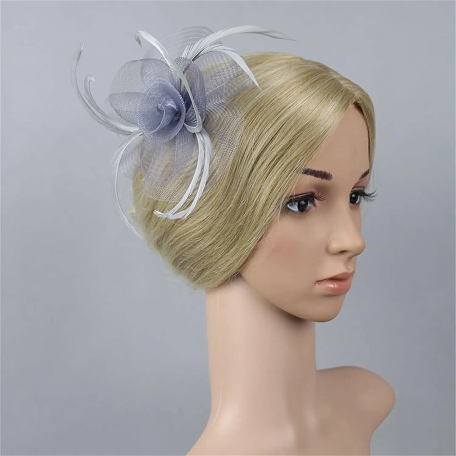 Women's Fascinators Tea Party Mesh Ribbons Feathers Headband Cocktail Wedding Hair Clip